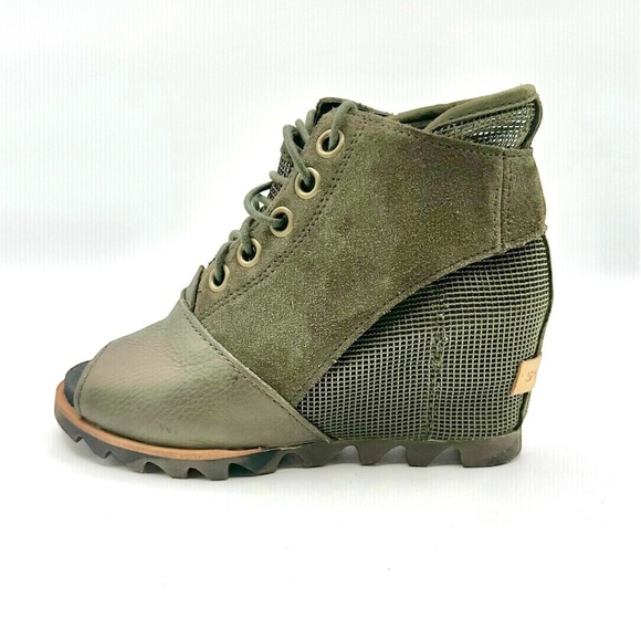 SOEREL LACE-UP WEDGE BOOTS OPEN TOE RUBBER OUTSOLE WOMEN’S WINTER BOOTS SIZE 6 - Picture 3 of 13